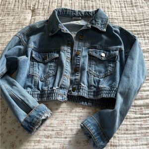 Blue Denim Cropped Jacket